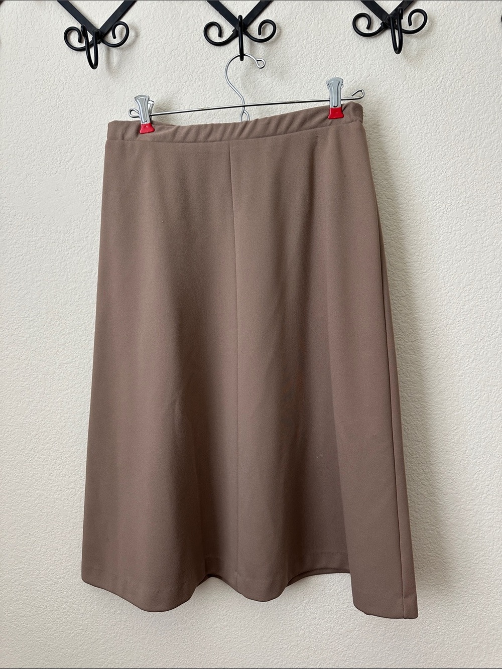 Vintage 70s Devon A-Line Skirt in Taupe